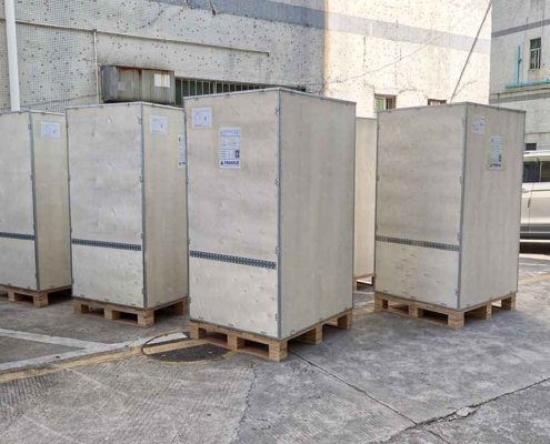 voltage stabilizers packed for delivery